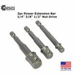3PC Power Extension Bar Hex Shank Socket Adapter Drill Bit Set 1/4" 3/8" 1/2". Fixed Price $170.99.
