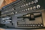 Husky Mechanics Tool Ratchet & Socket Set 83 Piece 1/5" Sae Mm. Fixed Price $67.45.
