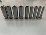 Mac & Snap On Tools 9PC 1/4" Drive Deep Socket Set Lot - Sae Metric Usa!. Fixed Price $99.00.