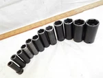 12 Snap-on Impact Sockets 3/8" Drive Sae 5/16 1" 6-POINT. Fixed Price $259.99.