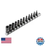 Tekton 3/8 Inch Drive Shallow External Star Impact Socket Set Rail 12-PIECE. Fixed Price $81.07.