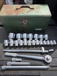 Rare Sk Tools Usa 26PC 3/4 Drive Ratchet Socket Set W Toolbox Light Use S-k 471. Fixed Price $569.00.