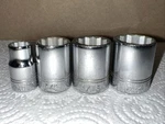 Nos Vintage Vulcan Socket Lot Of ,3/8 Drive 12 Point 3/8, 5/8, 11/16, 3/4 Usa. Fixed Price $25.50.