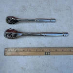 Hyper Tough 1/2" Drive & 3/8" Pear Head Ratchets Chrome. Fixed Price $20.00.