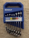 Kobalt Pro 90 Flex Box End Ratcheting Combination Wrench Set 8PC Sae. Fixed Price $35.00.