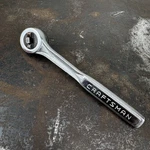 Vtg Craftsman -v- 43788 Thumb Wheel Ratchet 3/8" Drive Fine Tooth Round Head Usa. Fixed Price $25.95.