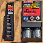 Nos Sears Craftsman 7PC Torx Excernal Socket Set 1/4" 3/8" Drive Easy Read 34570. Fixed Price $54.95.