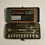 Vintage Buffalo Ratchet & Socket Set 17 Piece " Drive Metal Case. Fixed Price $45.00.