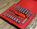 Mac Tools 1/4" Ratchet Socket Set General Service Extension Swivel Lot Box. Fixed Price $295.00.