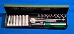 Sk Tools 4921 1/4" Drive Sae 6PT Socket Set Deep, Shallow, Ratchet, Handle. Fixed Price $74.00.