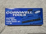 Cornwell Tools Blue Power 12PC Metric Socket Set, 1/4" Dr. CBPI1M. Fixed Price $87.99.