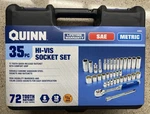New Quinn 3/8 Drive Sae & Metric High-visibility Socket Set 35-PIECE 64555. Fixed Price $50.00.
