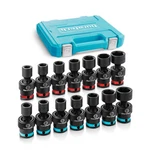 Duratech 14PCS 3/8" Universal Impact Swivel Socket Set Shallow Sae Metric W/case. Fixed Price $64.99.