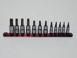 New Snap-on 1/4" 3/8" T8 Thru T55 12-PC Torx Socket Driver Set 212EFTXY. Fixed Price $249.95.