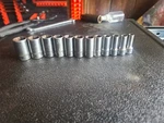 Snap On Tools Piece 3/8" Drive Semi Deep 8-19MM Socket Set 212FSMSY Usa. Fixed Price $180.00.