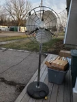 Vintage Art Deco Emerson Electric Industrial Floor Pedestal Fan Oscillating. Fixed Price $275.00.