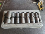 Snap On 8 Piece 1/2 Drive Metric Shallow Impact Swivel Socket Set 307IPLMY 22MM. Fixed Price $330.00.
