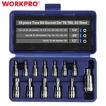 Workpro 13 Piece Torx Bit Socket Set T8-T60 S2 Steel For Hand Use Only With Case. Fixed Price $18.59.