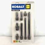 Kobalt 8PC Impact Socket Extension W/ Swivel Adapter Set 3/8" & 1/2" Drive 80730. Fixed Price $44.97.