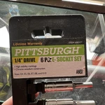 Pittsburgh Pc E-socket Set 1/4" Drive E4-E10 Mpn 68017. Fixed Price $7.84.