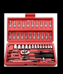46 Piece 1/4" Socket Wrench Ratchet Set Screwdriver Tool With Case. Fixed Price $25.00.