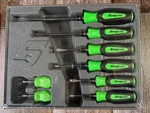 Snap On Tools Green 8PC Soft Grip Screwdriver Set SGDX80BG New Sealed. Fixed Price $180.00.