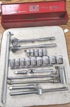 Indestro Super, 1/2" Drive Sae 26PC Socket Set Box Ext Ratchets Bb, Tools. Fixed Price $229.00.