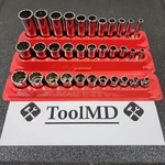 Snap-on Tools 33PC 3/8" Drive Sae Shallow Semi Deep 12-POINT Chrome Socket Sets. Fixed Price $1095.00.