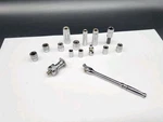 Snap On Tools TM67A 1/4" Drive Ratcheting Adapter TM10F Breaker Bar + Sockets. Fixed Price $124.95.