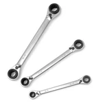 4 Ratcheting Wrench Set, Reversible Double Tool Box Metric 8-19MM. Fixed Price $33.25.