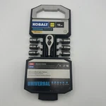 Sae Metric Kobalt 19 Pc #0737614 PRO90 Ratchet Set 1/4 In Drive. Fixed Price $44.99.