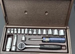 Easco Tools Usa 18PC Nos Socket Set Ratchet 72 1106 Sae 3/8 & 1/4 Knurled. Fixed Price $49.95.