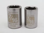 Craftsman 3/8 & 1/4 Drive 7/16" 12 Pt Socket Set Of Model 34633 34597. Fixed Price $16.48.