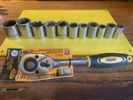 12 Pc. 1/2 Drive Socket Set New Wagtail RATCHET+DURO-WILLIAMS-INDESTRO-FLET-L31. Fixed Price $19.99.