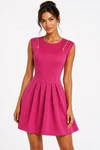 Baker Pink Skater Dress Uk 8 Size Fit Flare Pleated Gold Zip Rrp 149. Fixed Price $26.81.