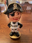 Late 1960'S Pittsburgh Pirates Gold Round Base Rare Bobble Bobbing Head Doll. Fixed Price $225.00.