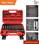 64-PIECE Impact Socket Set With Ratchet Universal Joint Drill Adapter Power Bits. Fixed Price $37.98.