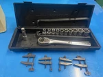 16 Pc 1/2 Dr Craftsman VN-44808 Racheting Wrench Socket Set Including Clamps. Fixed Price $50.00.