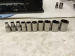 Craftsman 1/4 Drive 6PT Metric Sockets 10PC, Inv-g, 4-13MM, Usa L-418-INV-G. Fixed Price $18.00.