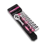 12PCS Inch Mini Ratchet Socket Wrench Set, 1/4 Pink Standard. Fixed Price $22.10.
