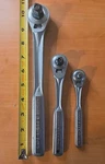 Craftsman Usa 3PC Ratchet Set, 1/2, 3/8 & 1/4 Drive, With Oil Port. Fixed Price $58.99.