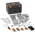 Mechanics Tool Set And 1/4IN 3/8IN 1/2 Drive Sockets 450PCS. Fixed Price $132.04.