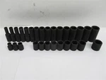 Genius Tools TF-332M, 28 Piece 3/8" Dr. Metric Impact Socket St, Missing 4. Fixed Price $50.00.