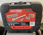 Craftsman Tools 15 Piece Socket Wrench Set 12 Point 1/2" Drive Usa 34869. Fixed Price $72.98.