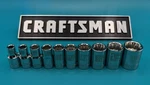 Craftsman Tools 10PC 1/4" Sae 12PT Socket Set 3/16"-9/16" Dual Etched. Fixed Price $25.99.