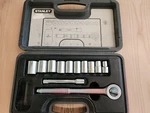 Vintage Stanley Professional 12 Pcs 1/2" Drive Standard Socket Set Usa 85-427. Fixed Price $48.00.