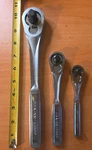 Vtg Craftsman 1/2''3/8"1/4" Quick Release Ratchets VM44809, VM44811, VM44807. Fixed Price $52.99.