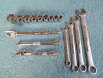Collection Of 17 Piece Westward Standard (sae) Sockets & Wrenches. Fixed Price $39.95.