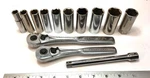 Craftsman 3/8 Usa - 44808 & 44811 Ratchet + 9 Pc Pt Deep G Sockets 13/16 Sp. Fixed Price $59.95.