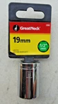 New Great Neck Socket 1/2" Drive 6 Point, 19MM Chrome Vanadium Steel Posi Grip. Fixed Price $8.49.